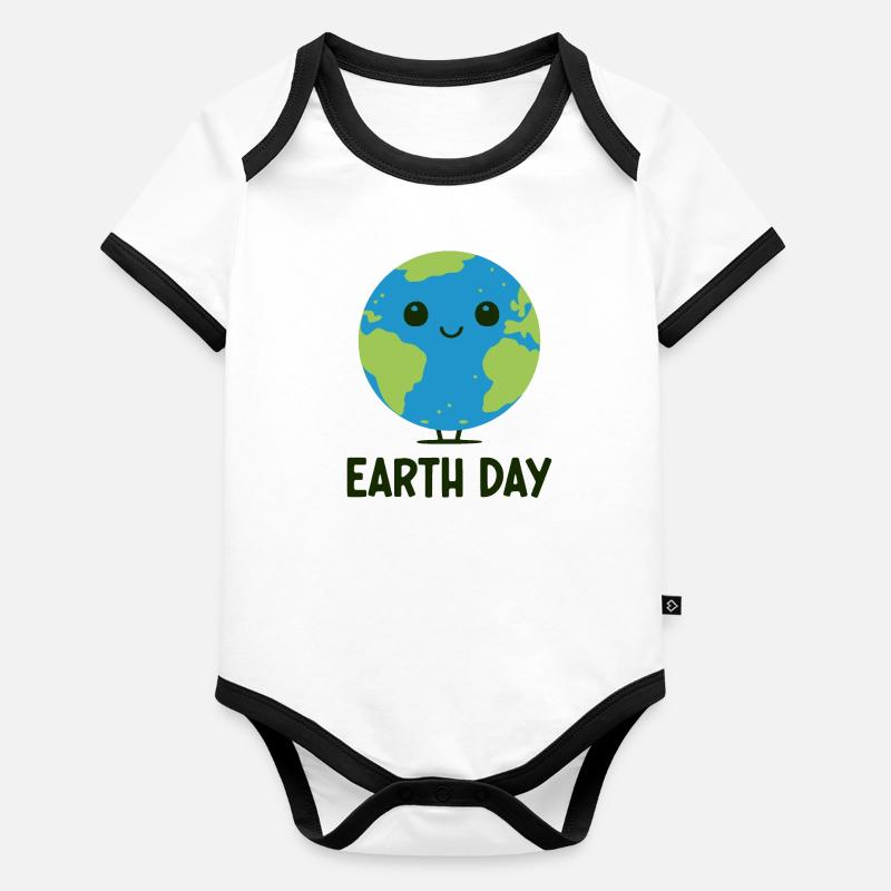 Jour de la Terre Body Bébé bio contrasté manches courtes