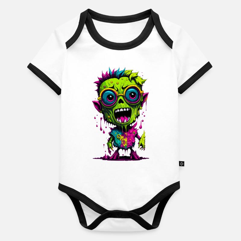 Bunter cooler Zombie Baby Bio-Kurzarm-Kontrastbody