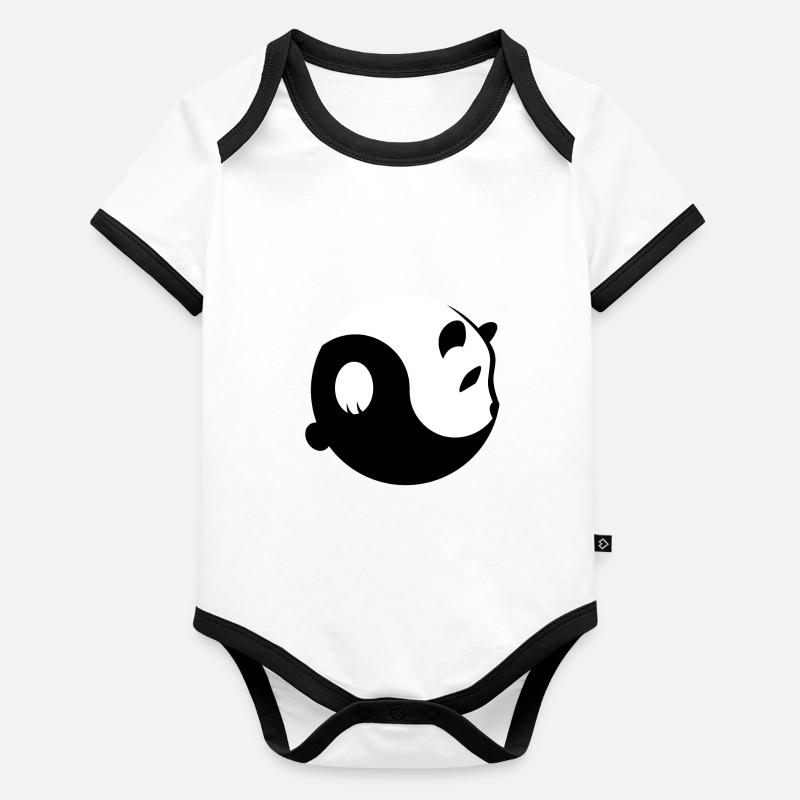 Yin Yang Panda Organic Baby Contrasting Bodysuit