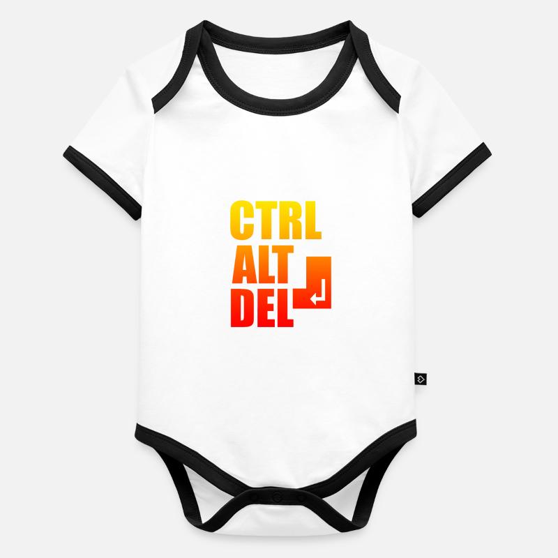 ordinateur Body Bébé bio contrasté manches courtes