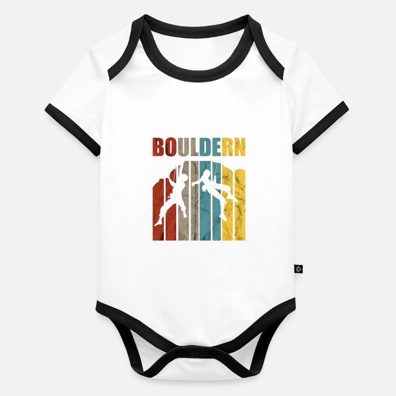 Bouldering fun cadeau de grimpeur fun boulderer Body Bébé bio contrasté manches courtes
