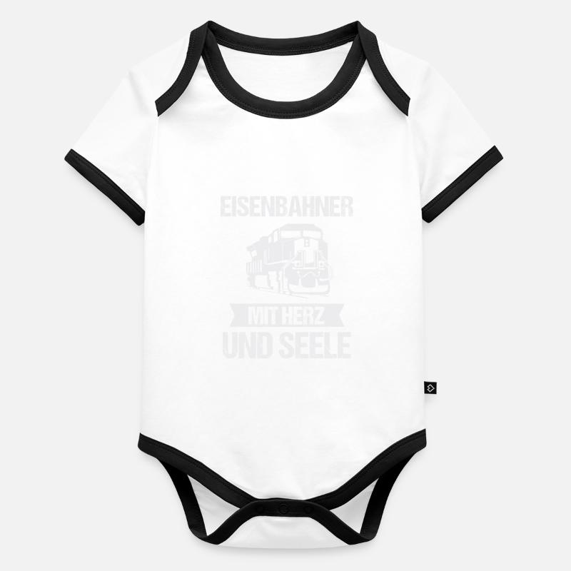 Eisenbahn Eisenbahner Zugführer Spruch Geschenk Baby Bio-Kurzarm-Kontrastbody