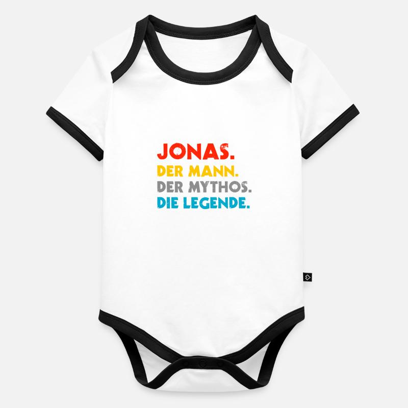 Jonas Vorname Name Geschenk Baby Bio-Kurzarm-Kontrastbody