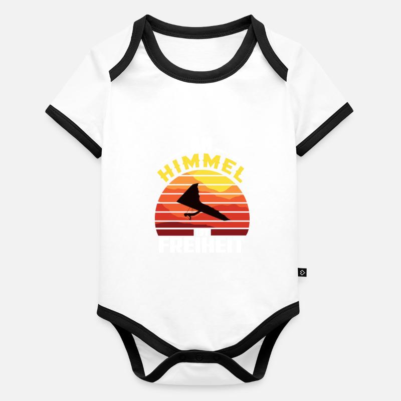 Drachenfliegen Drachenflieger Drachen Baby Bio-Kurzarm-Kontrastbody
