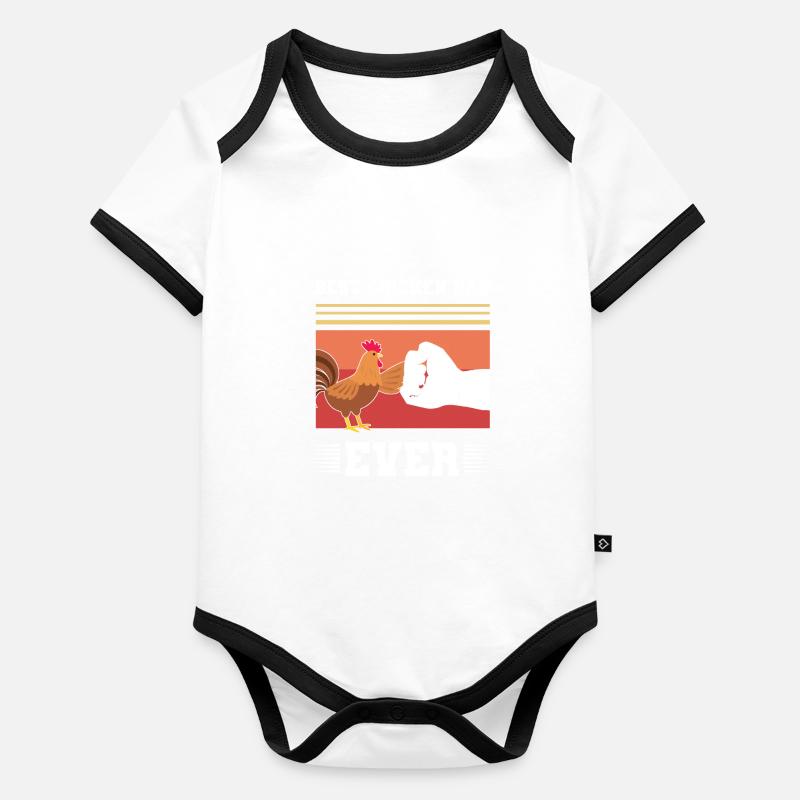 Hühner Papa Huhn Chicken Dad Geschenk Baby Bio-Kurzarm-Kontrastbody