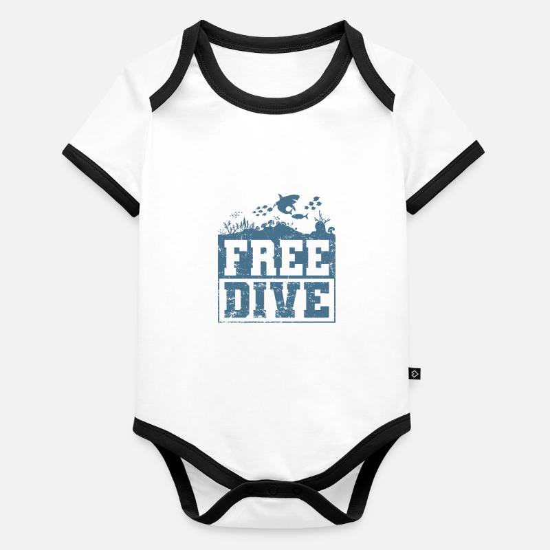 Apnea Diving in the Ocean Free Dive Organic Baby Contrasting Bodysuit