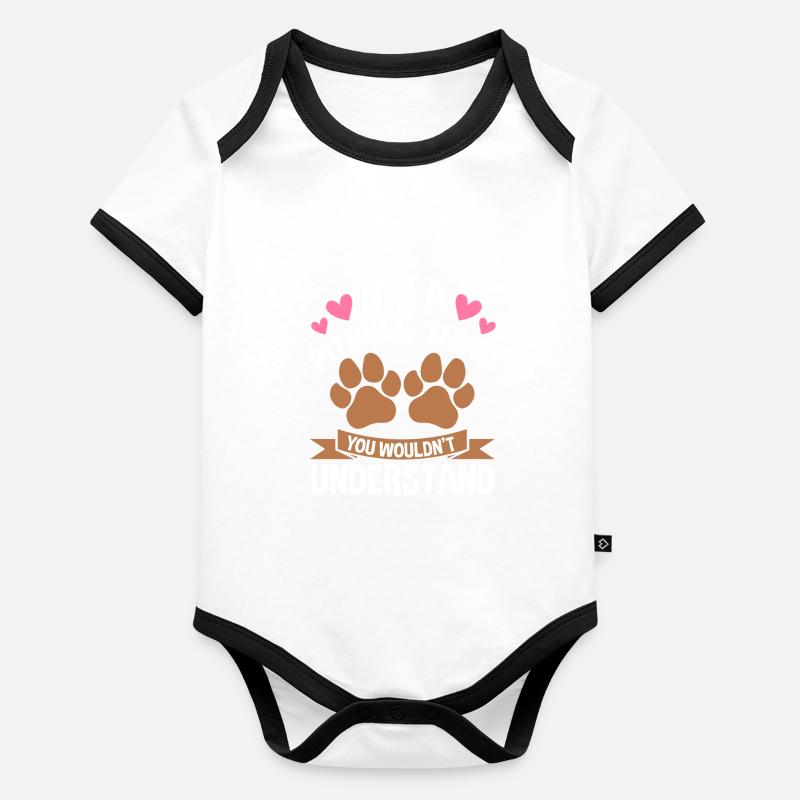 Pitbull Pitbull Hund Geschenk Baby Bio-Kurzarm-Kontrastbody