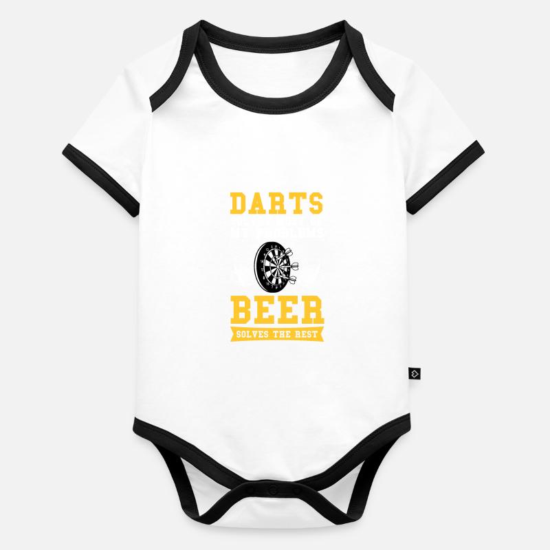 Dart Dart Player Dartboard Cadeau Body Bébé bio contrasté manches courtes