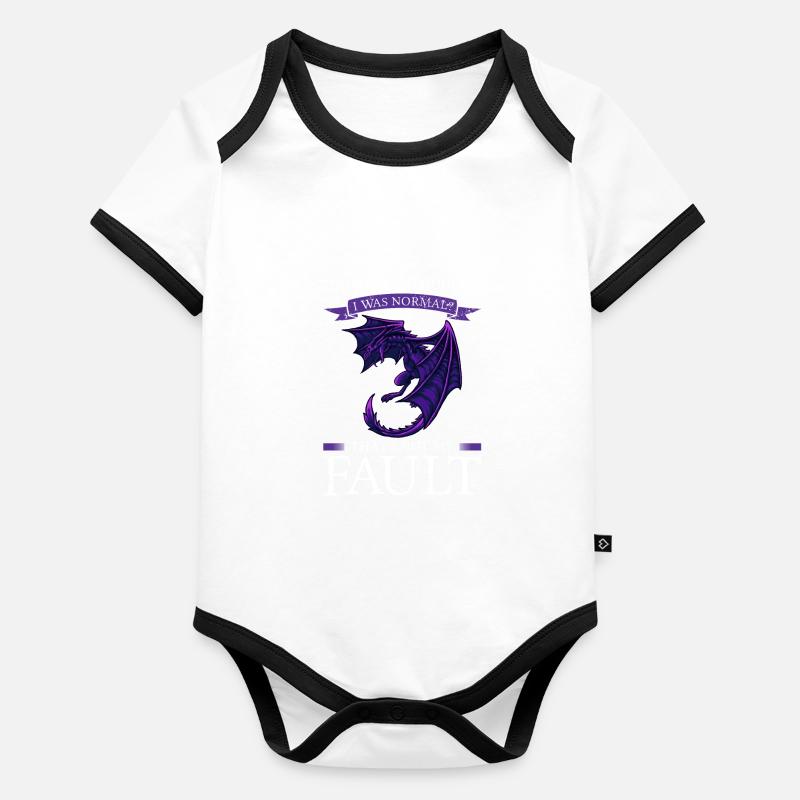 Dragon Dragon Mythical Creature Gift Organic Baby Contrasting Bodysuit