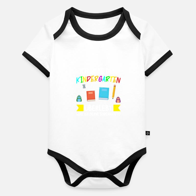 Kindergarten Abschluss Kindergarten-Abschluss Gesc Baby Bio-Kurzarm-Kontrastbody
