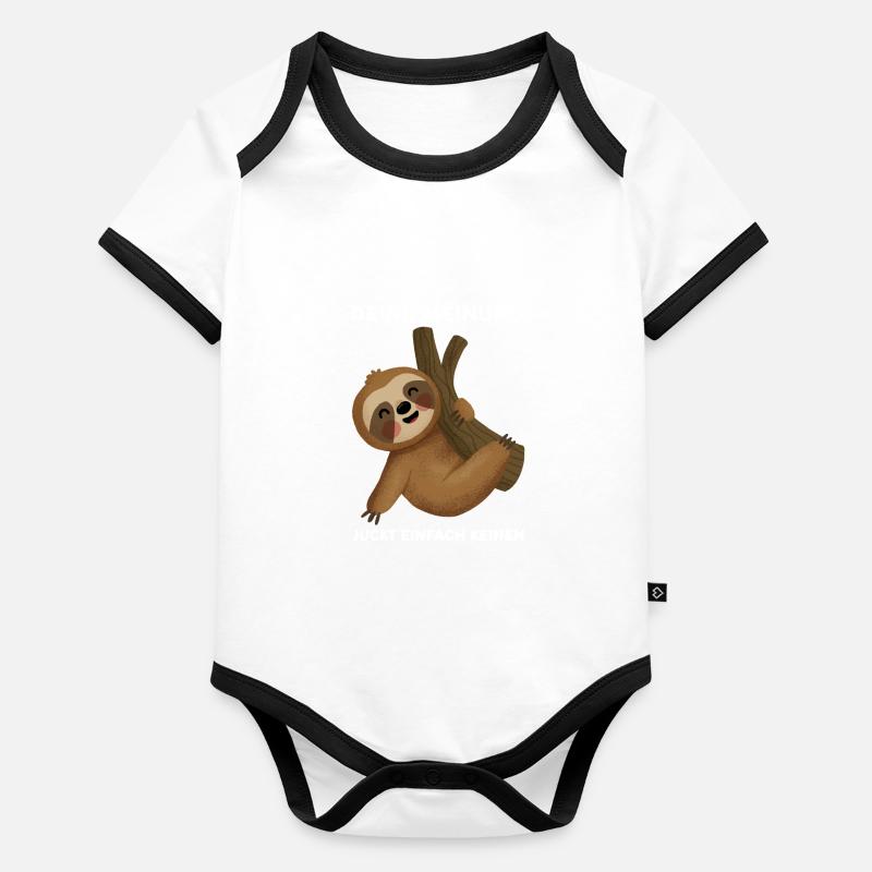 Faultier Sarkasmus Ironie Geschenk Baby Bio-Kurzarm-Kontrastbody