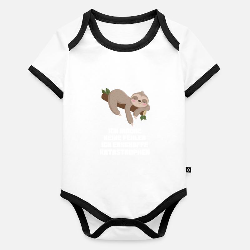 Faultier Sarkasmus Schwarzer Humor Geschenk Baby Bio-Kurzarm-Kontrastbody