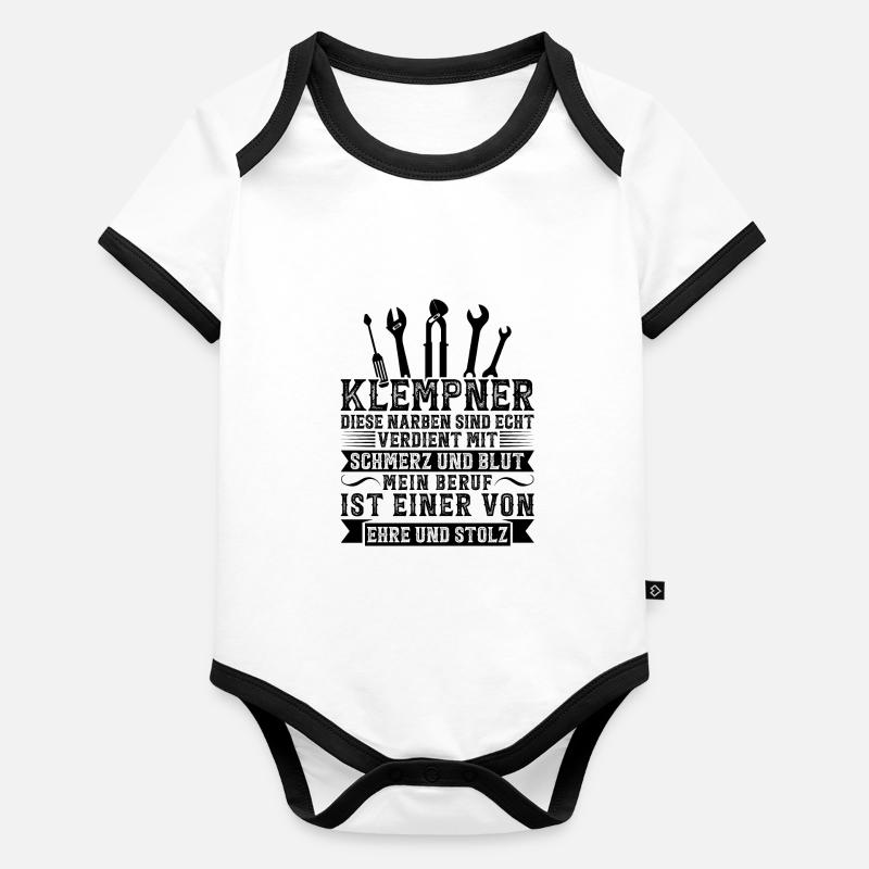 Klempner Beruf Installateur Geschenk Baby Bio-Kurzarm-Kontrastbody