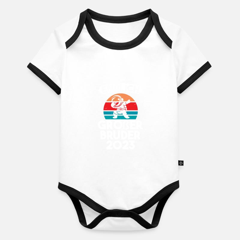Großer Bruder 2023 Dabbing Brüder Geschenk Baby Bio-Kurzarm-Kontrastbody