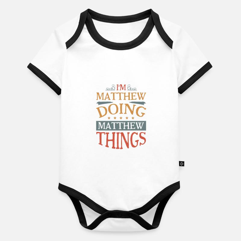 Vorname Matthew Geburtsname Geschenk Baby Bio-Kurzarm-Kontrastbody