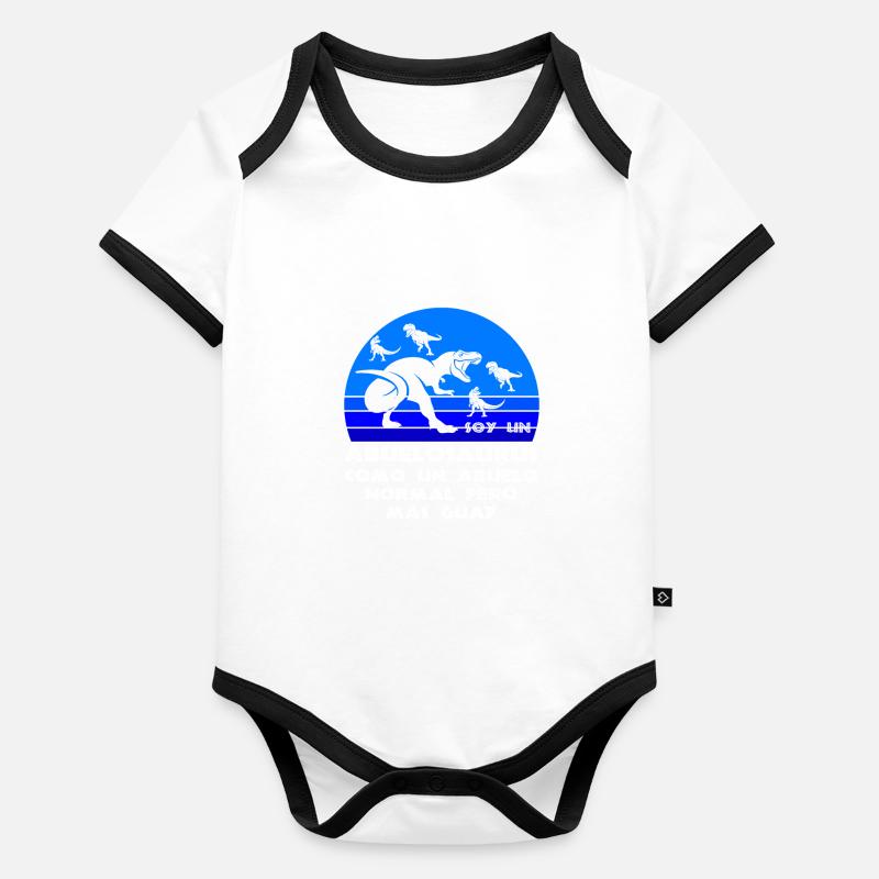Opa Dinosaur Großvater Geschenk Baby Bio-Kurzarm-Kontrastbody