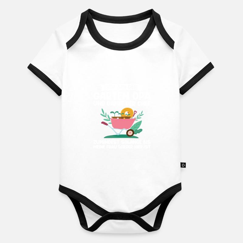Garten Opa Gartenarbeit Geschenk Baby Bio-Kurzarm-Kontrastbody