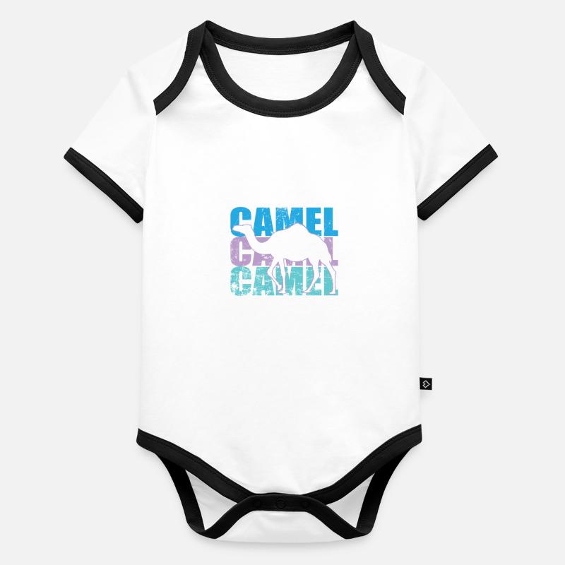 Camel Wüste Dromedar Höcker Karawane Baby Bio-Kurzarm-Kontrastbody