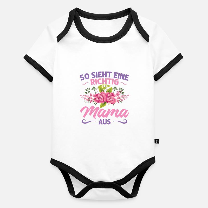 Mutter Mama Tochter Geschenk Baby Bio-Kurzarm-Kontrastbody