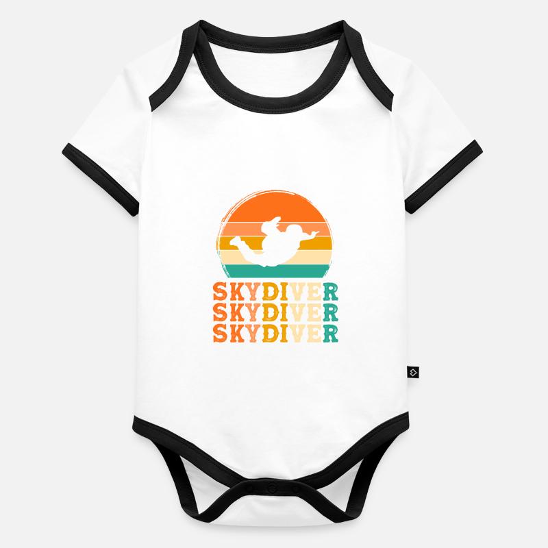 Fallschirmspringer Retro-Design Fallschirmspringer Baby Bio-Kurzarm-Kontrastbody