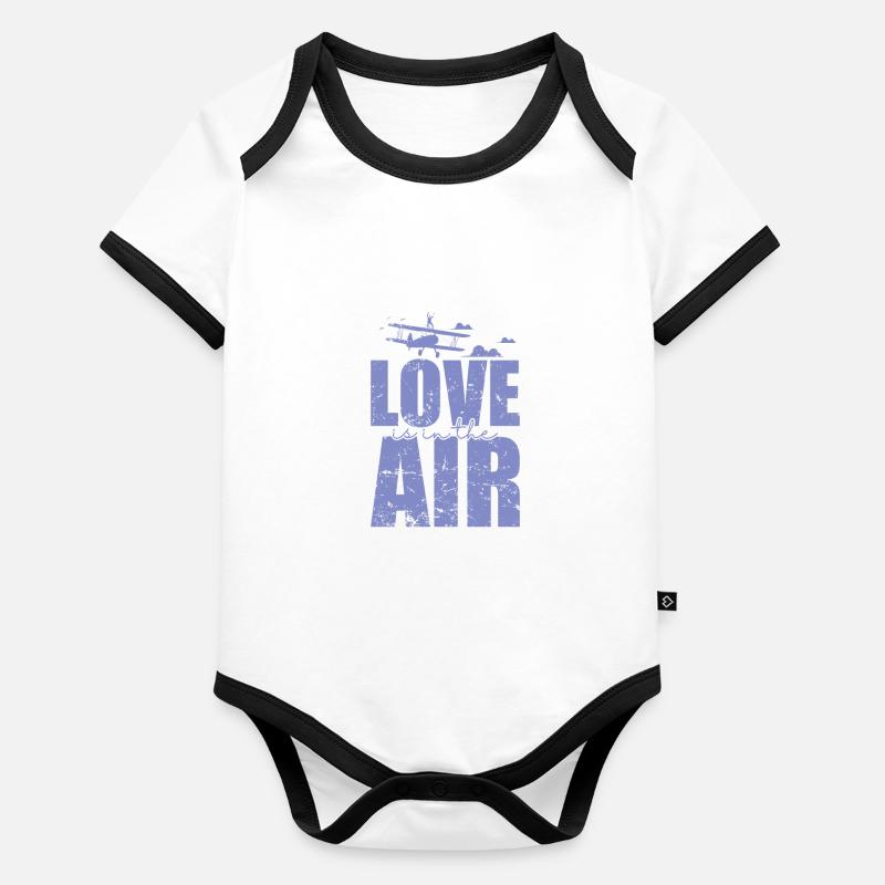 L’amour est dans le passe-temps Air Wing Walker Body Bébé bio contrasté manches courtes