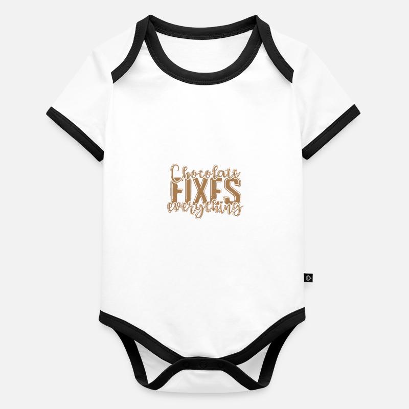 Chocolate Fixes everything Whole Milk Organic Baby Contrasting Bodysuit