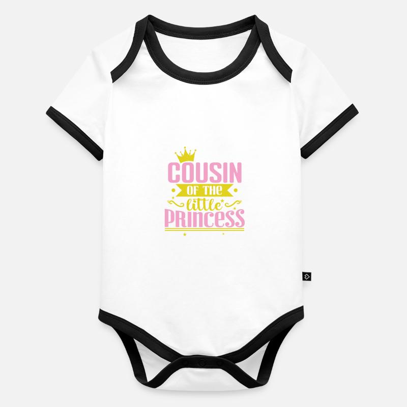 Cousine de la petite princesse Body Bébé bio contrasté manches courtes