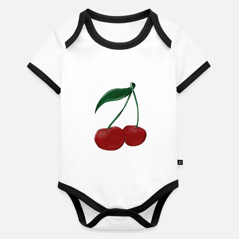 Cerise Body Bébé bio contrasté manches courtes