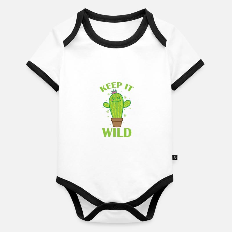Keep it Wild Cactus Plant Organic Baby Contrasting Bodysuit