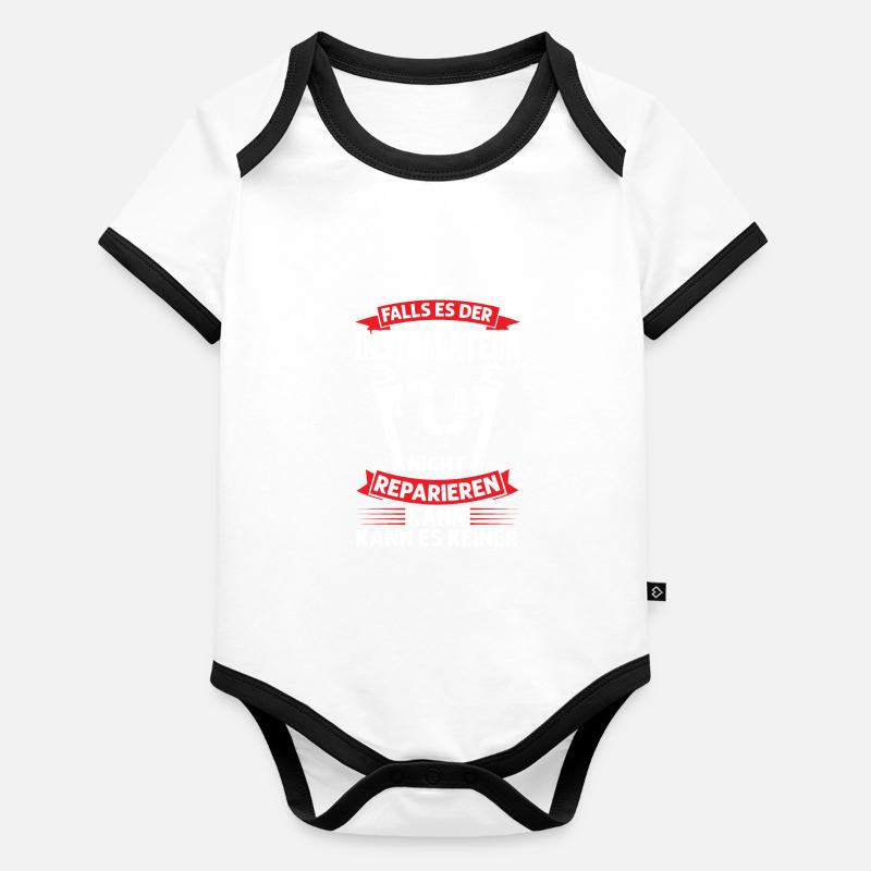 Installateur Beruf Handwerker Geschenk Baby Bio-Kurzarm-Kontrastbody