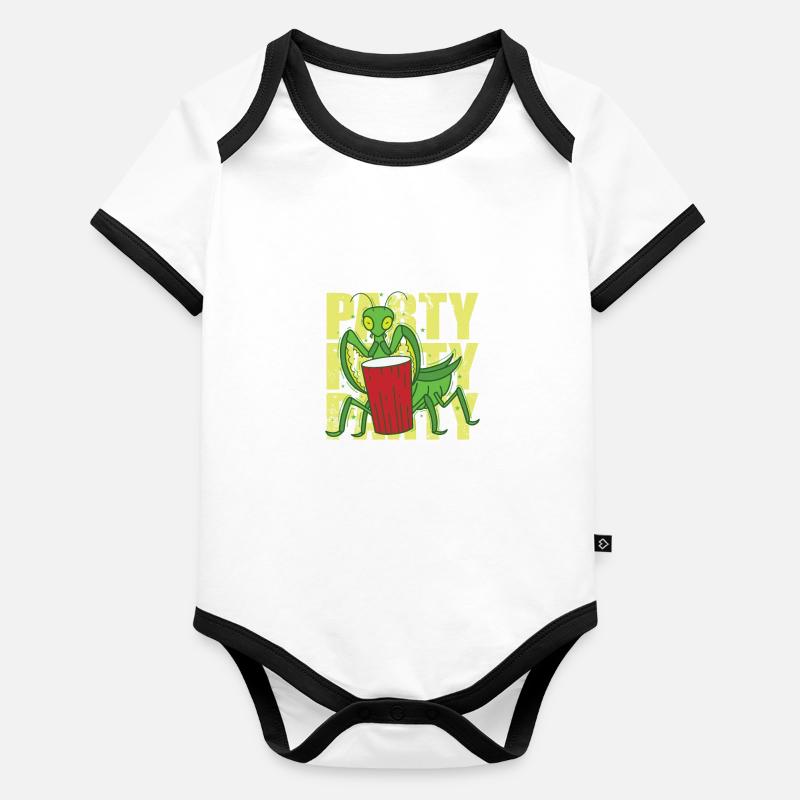 Mante religieuse de fête avec boisson Body Bébé bio contrasté manches courtes