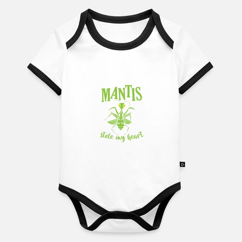 Mantis a volé mon cœur Body Bébé bio contrasté manches courtes