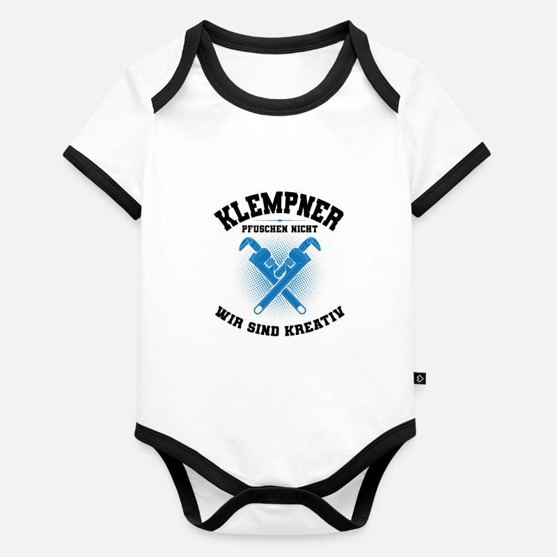 Klempner Beruf Installateur Geschenk Baby Bio-Kurzarm-Kontrastbody