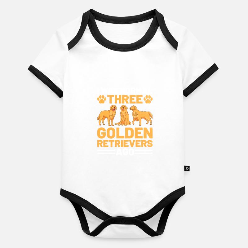 I Was Normal Three Golden Retrievers Ago GR Retrie Organic Baby Contrasting Bodysuit