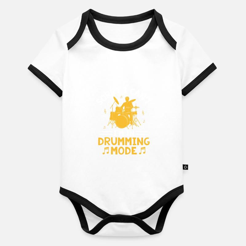 Sorry I Can't I'm Drumming Mode Drum Drummer Baby Bio-Kurzarm-Kontrastbody
