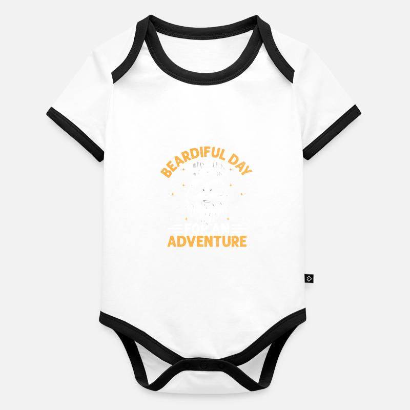 Papa beardiful pour une aventure Barbe Poils du visage Body Bébé bio contrasté manches courtes