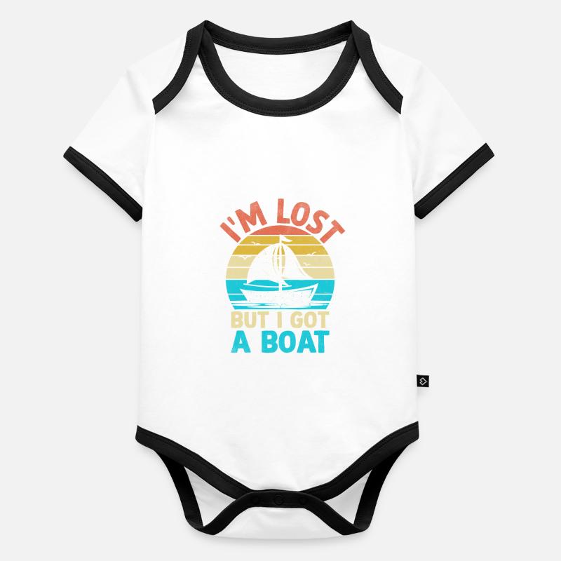 Ich bin verloren, aber ich habe ein Boot Paddelboot Baby Bio-Kurzarm-Kontrastbody