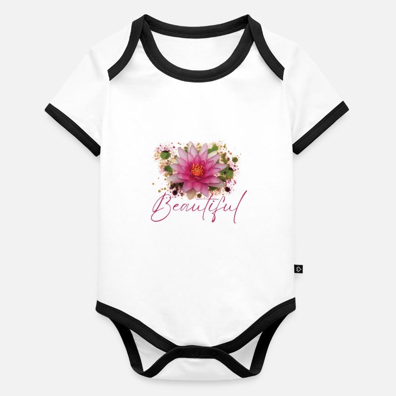 Fleur Beautiful Artémis Body Bébé bio contrasté manches courtes