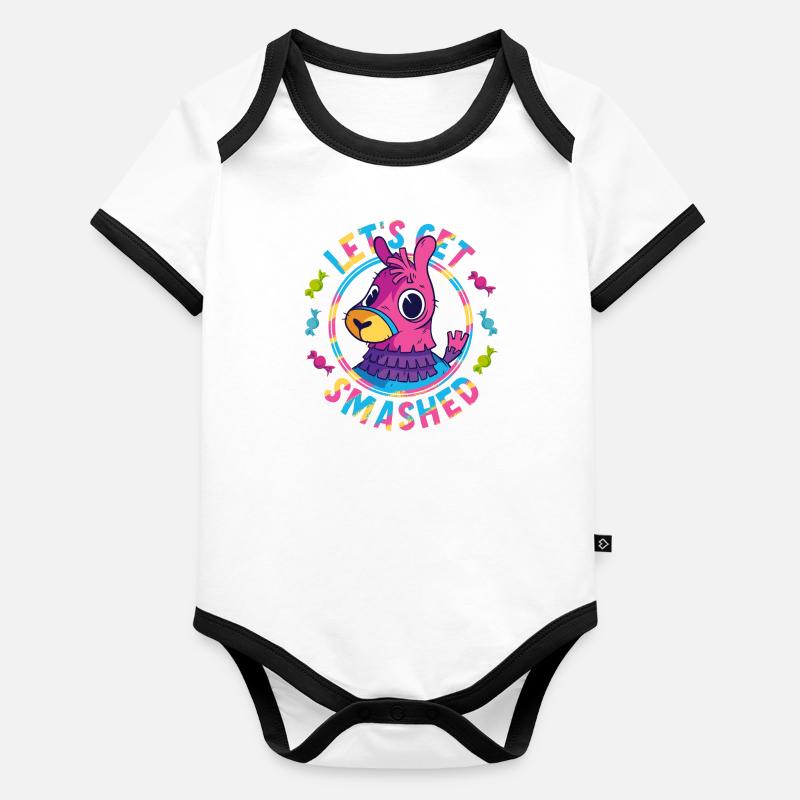 Let's Get Smashed Pinata Organic Baby Contrasting Bodysuit