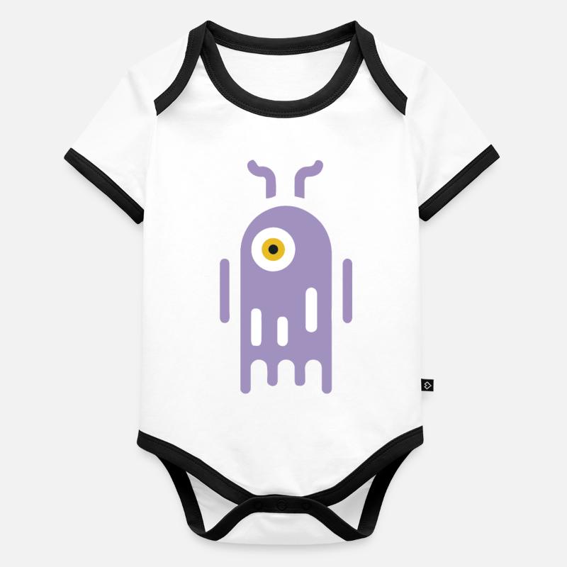 One-eyed alien Organic Baby Contrasting Bodysuit