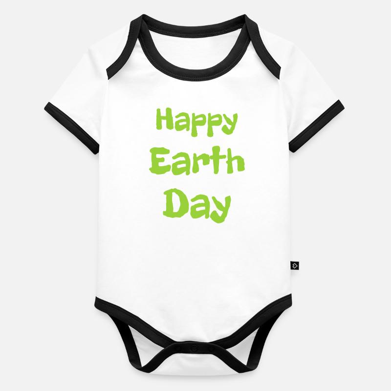 Happy Earth Day Organic Baby Contrasting Bodysuit