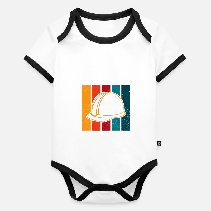 Casque de travailleur de la construction Body Bébé bio contrasté manches courtes