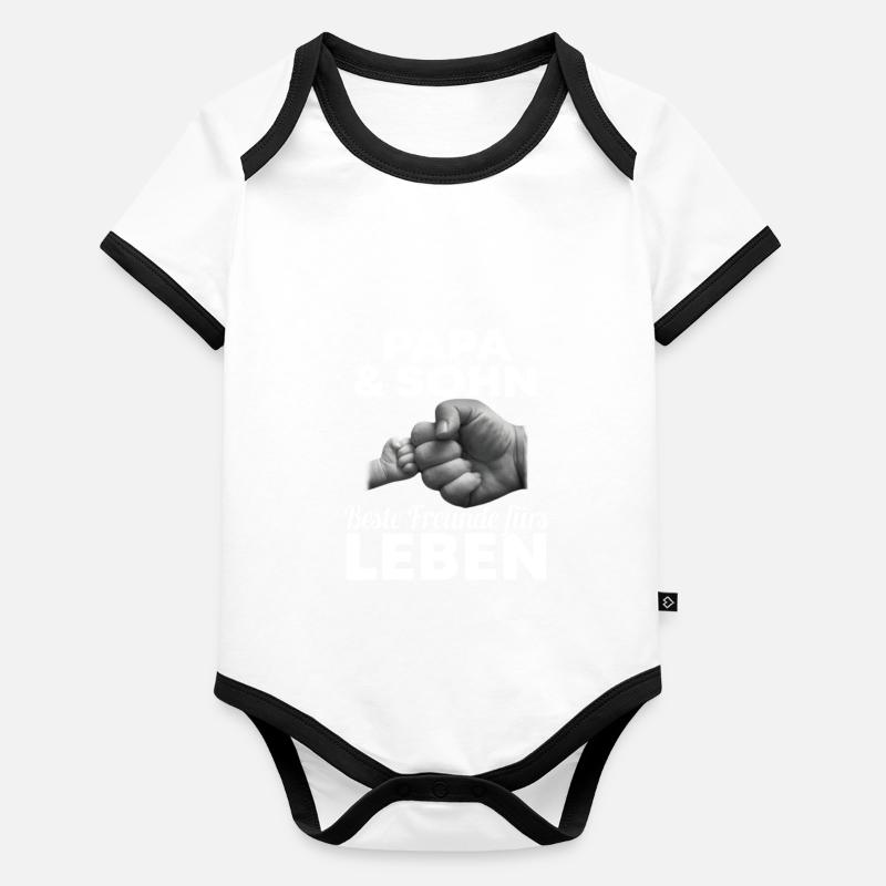 Papa & Sohn Beste Freunde Fürs Leben Baby Bio-Kurzarm-Kontrastbody