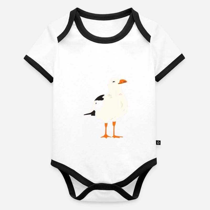 Möwe Baby Bio-Kurzarm-Kontrastbody