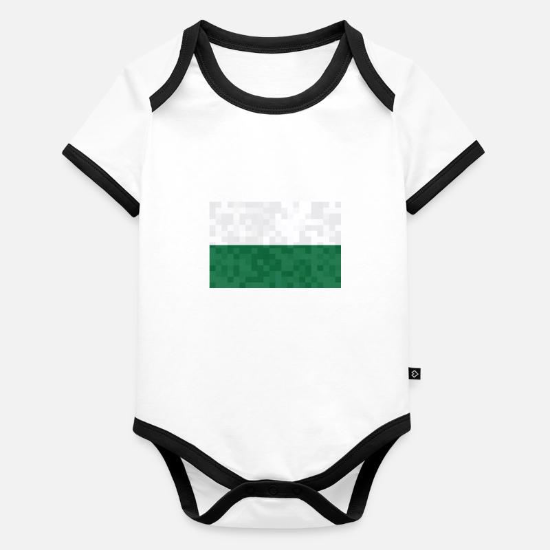 Drapeau de Saxe Drapeau saxon Ossi Holiday SN Body Bébé bio contrasté manches courtes