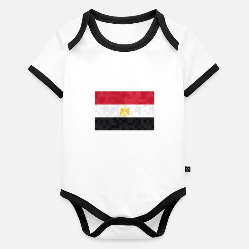 Egypte Drapeau Hurghada Afrique Drapeau égyptien Body Bébé bio contrasté manches courtes