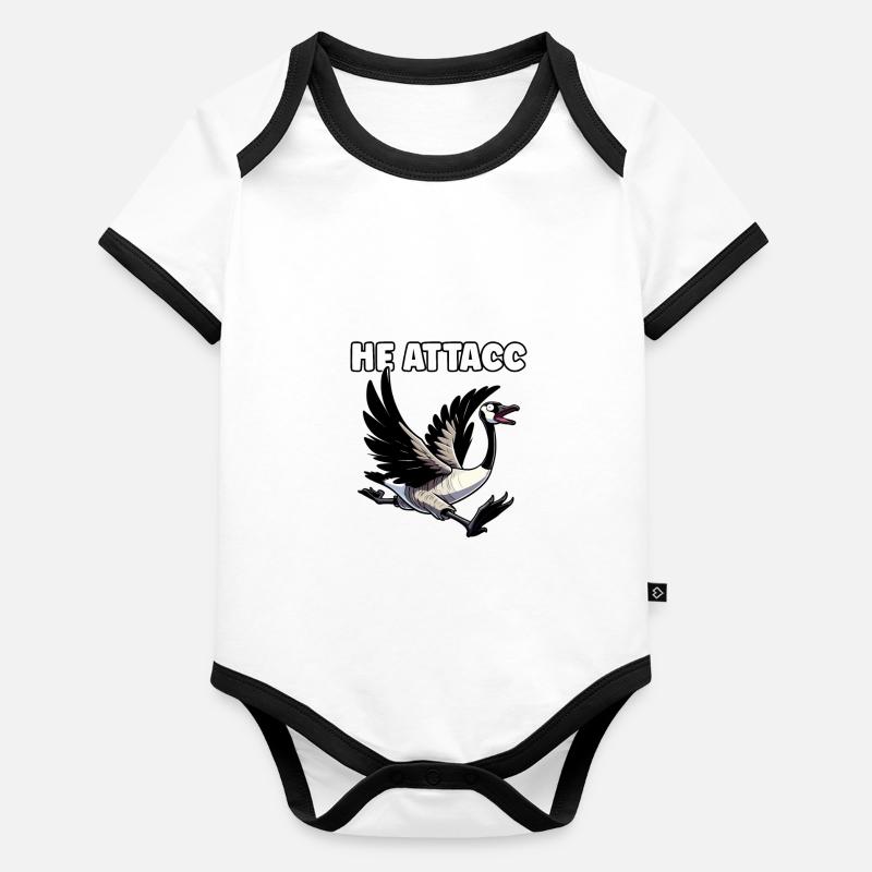 Lustiges kanadisches Gans-Meme Baby Bio-Kurzarm-Kontrastbody