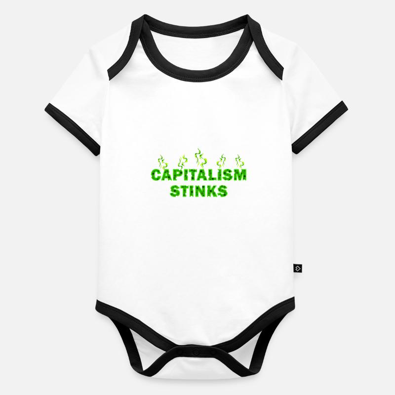 Capitalism stinks Organic Baby Contrasting Bodysuit