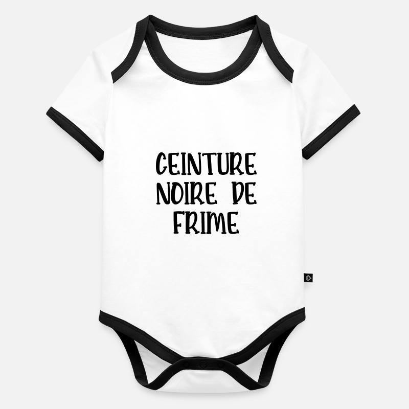 ceinture noire de frime Body Bébé bio contrasté manches courtes
