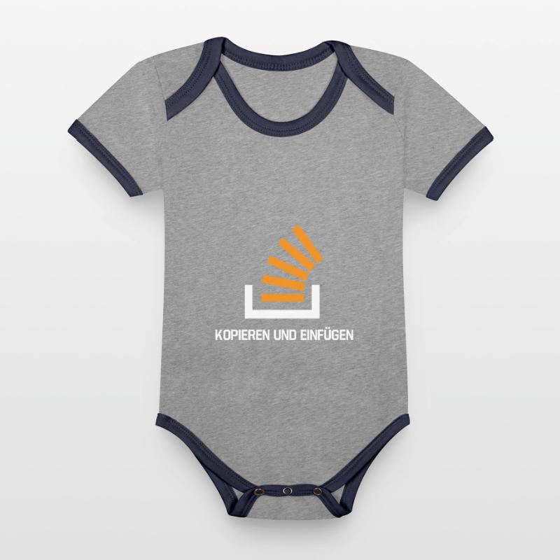 Copy And Paste Programmer Developer Coder Nerd Baby Bio-Kurzarm-Kontrastbody